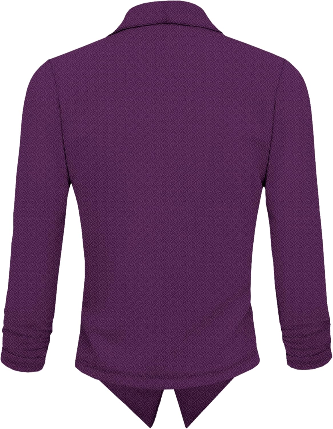 Hybrid & Company Lightweight Open Front Cardigan Classic Ruched Sleeve Work Office Blazer Suit Jackets - Image 4