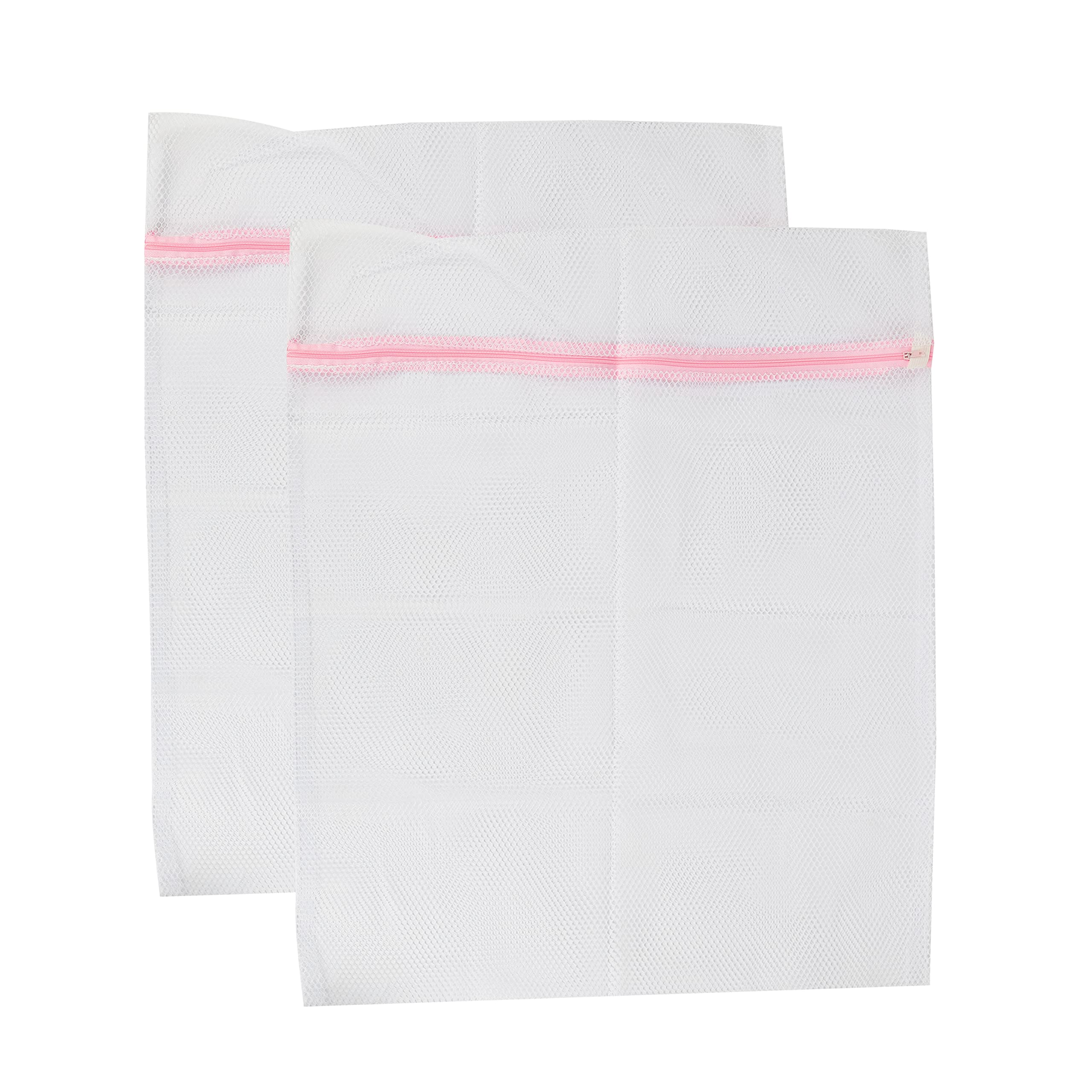 Spartan 6789 Fabric Protective Mesh Net Zippered Washing Machine Wash Laundry Bag (Multicolour, Pack of 2)