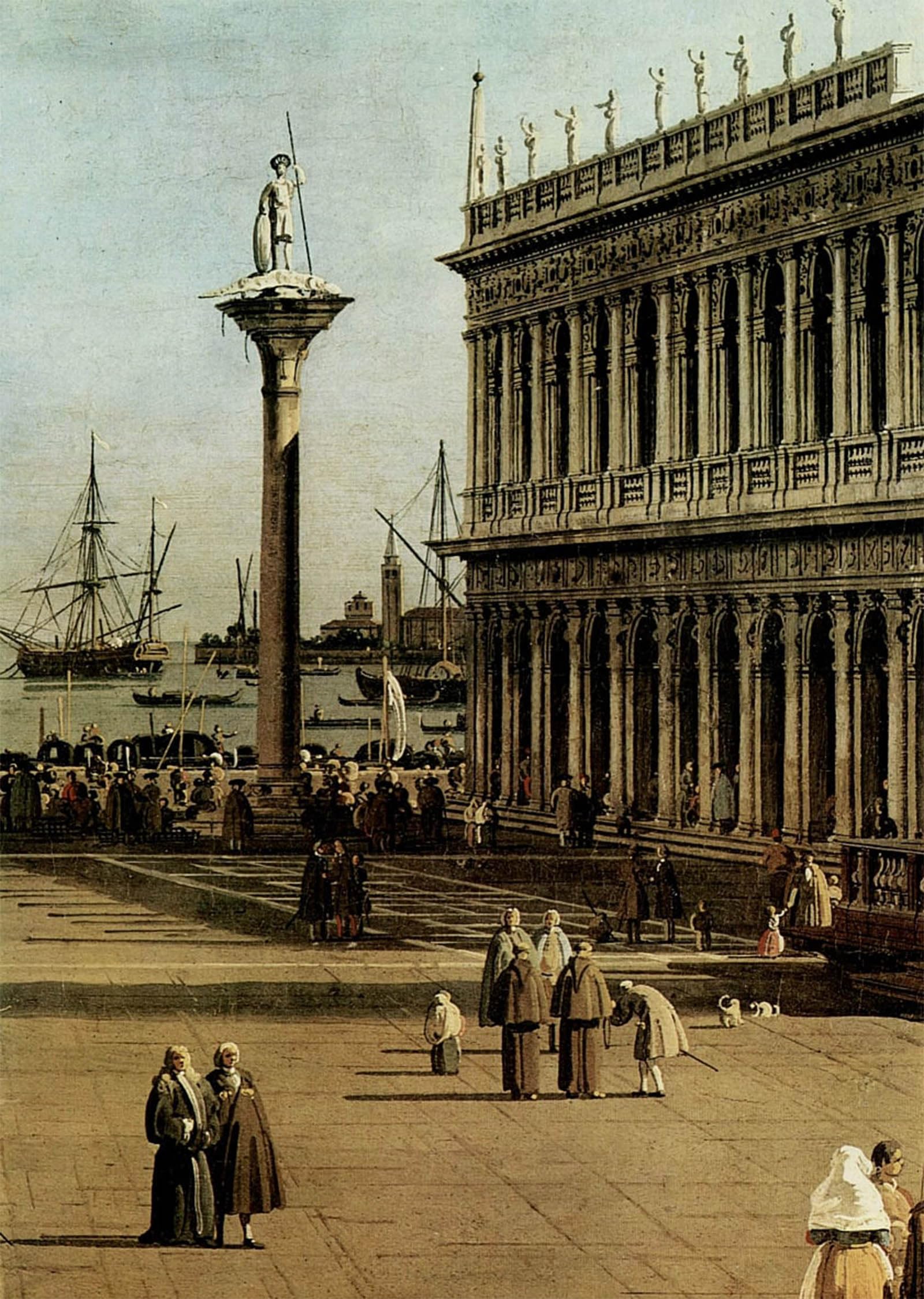SERENDIPITP Abstract Painting Mural Print Picture Wall Decor Painting The Piazzetta detail National Gallery dArte Antica by Antonio Canal Vintage Wall Artwork for Home Decor 60x90cm