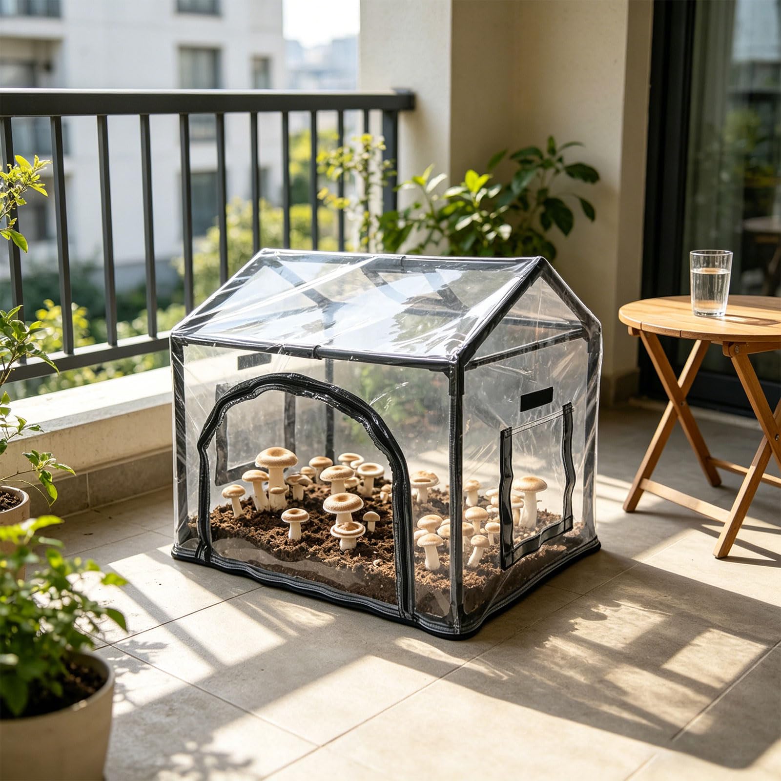 Paquet de plantation de champignons avec tapis de sol