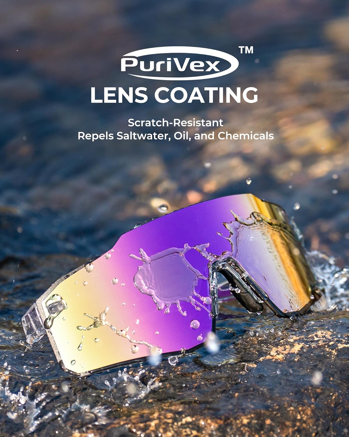 KastKing Etowah Polarized Sports Fishing Sunglasses, With PuriVex Protective Lens Coating, Rimless Wrap Design, Men Women