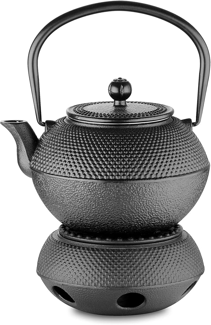 Velaze Iron Teapot set, Japanese Antique Small Dot Cast Iron Teapot