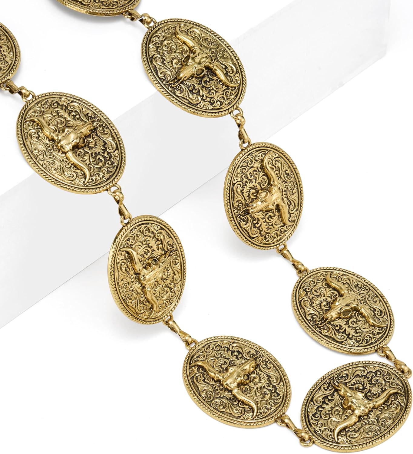 Western Metal Concho Belt for Women Cowgirl Chain Waist Belts for Dresses Jeans Country Concert Outfit - Image 4