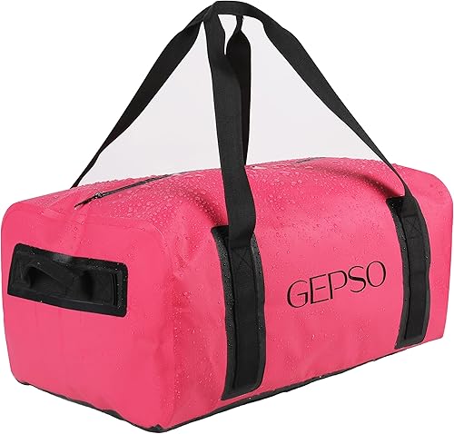 Bolsa de lona impermeable de 50 litros Bolsa seca resistente con parte superior con cremallera, bolsillos interiores y asas reforzadas Bolsa de