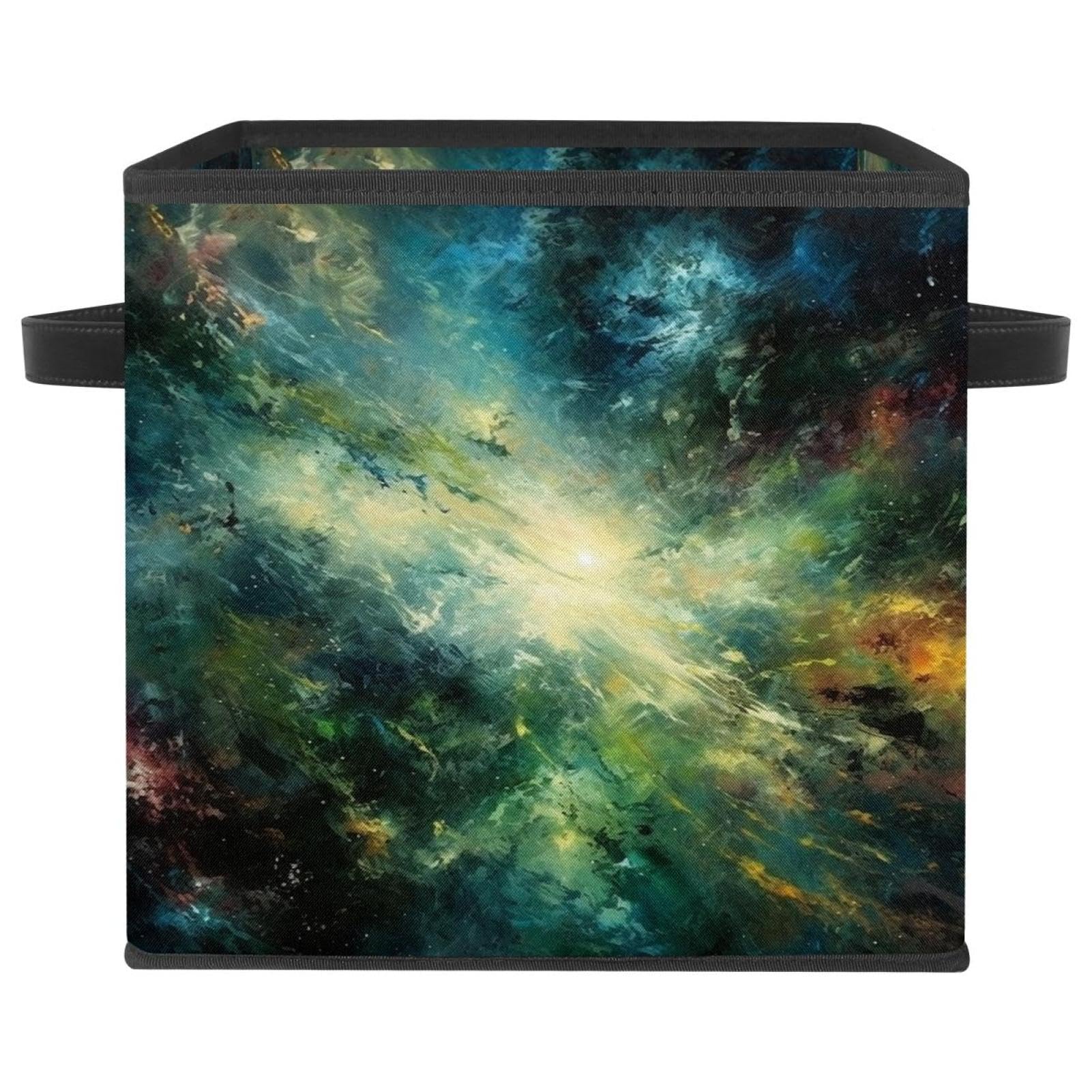 Boîte de rangement durable avec poignées en cuir véritable