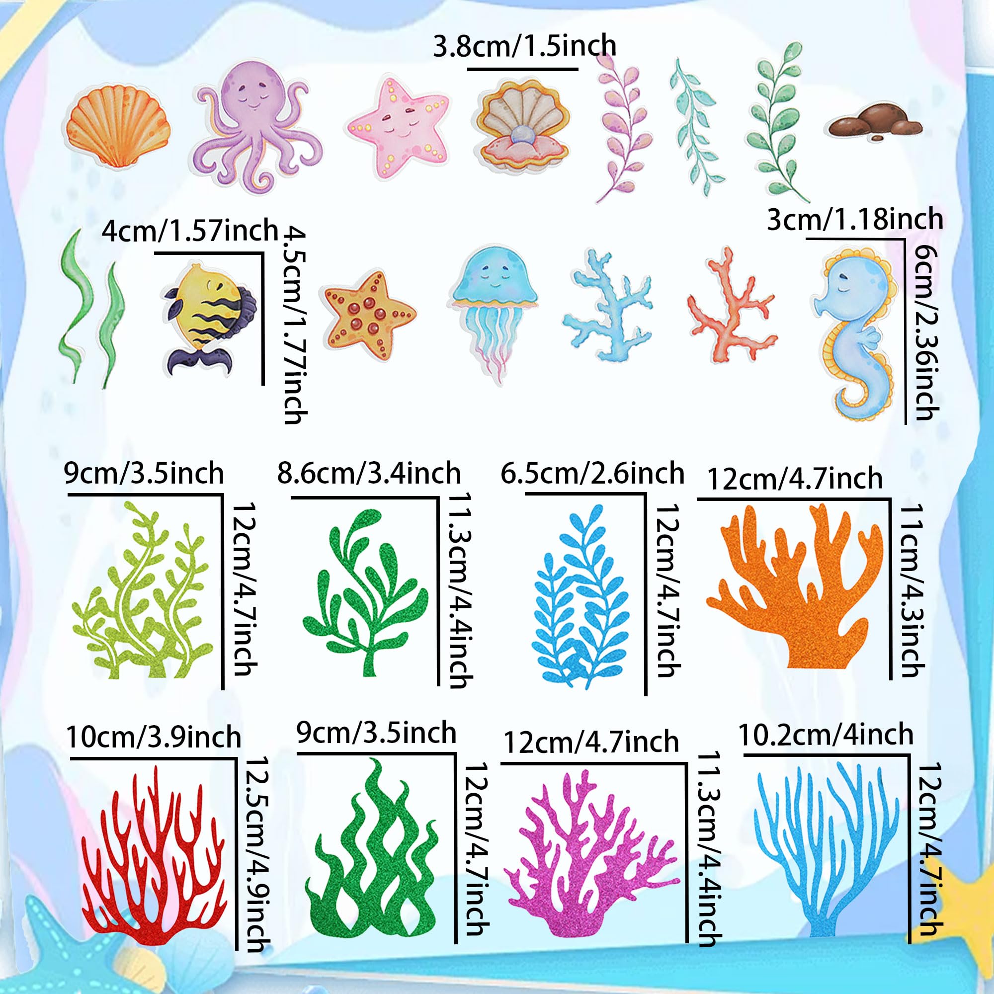 Under the Sea Ocean Animals Birthday Cake Decorations Sea Ocean Party Favor Supplies for Sea Ocean Theme Baby Shower Birthday Party - Image 2