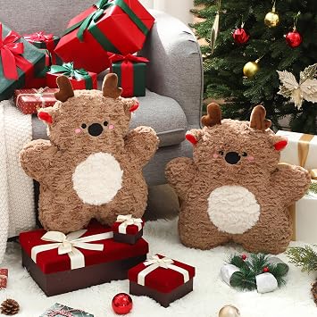 Shellwei 2 Set Christmas Pillows Decorations 17.72 Inch Soft Plush