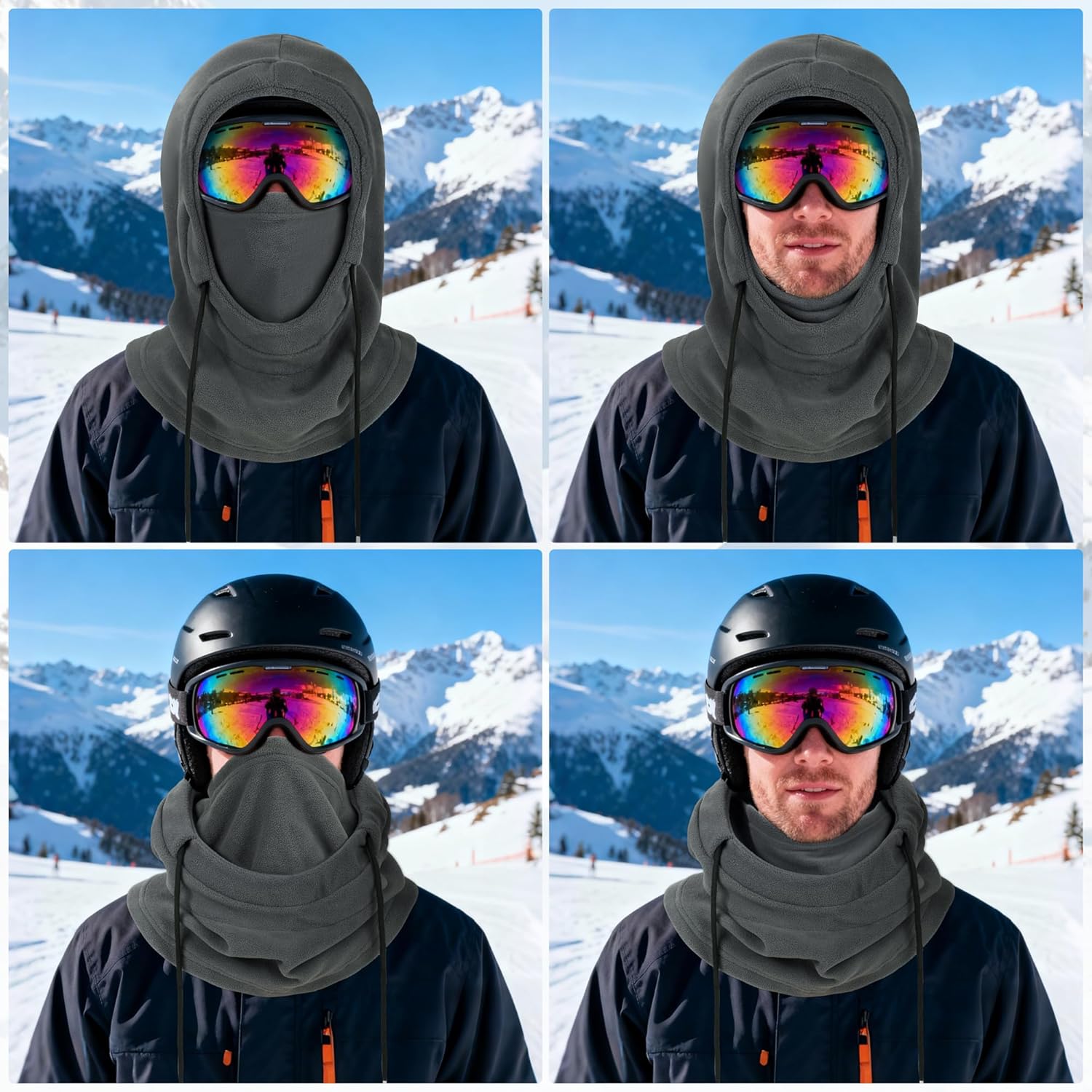 Balacalva Winter Ski Face Mask for Men Women Warm Polar Fleece Hood Neck Face Scarf for Cold Weather - Image 5