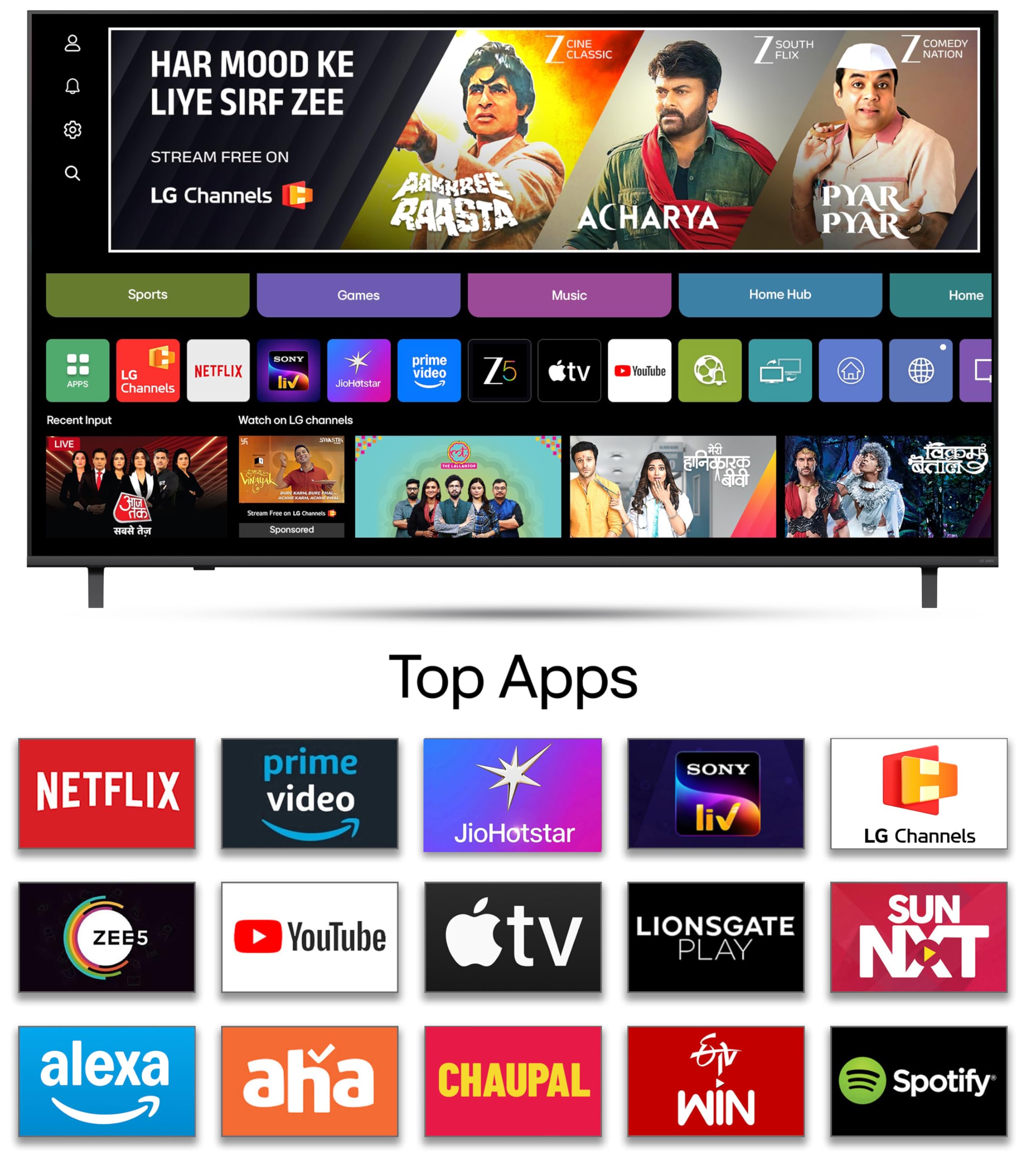 LG 164 cms (65 inches) Mini LED 4K Ultra HD (3840 x 2160) Smart webOS QNED evo Mini LED TV 65QNED82BLA 2026 — Amazon image 3