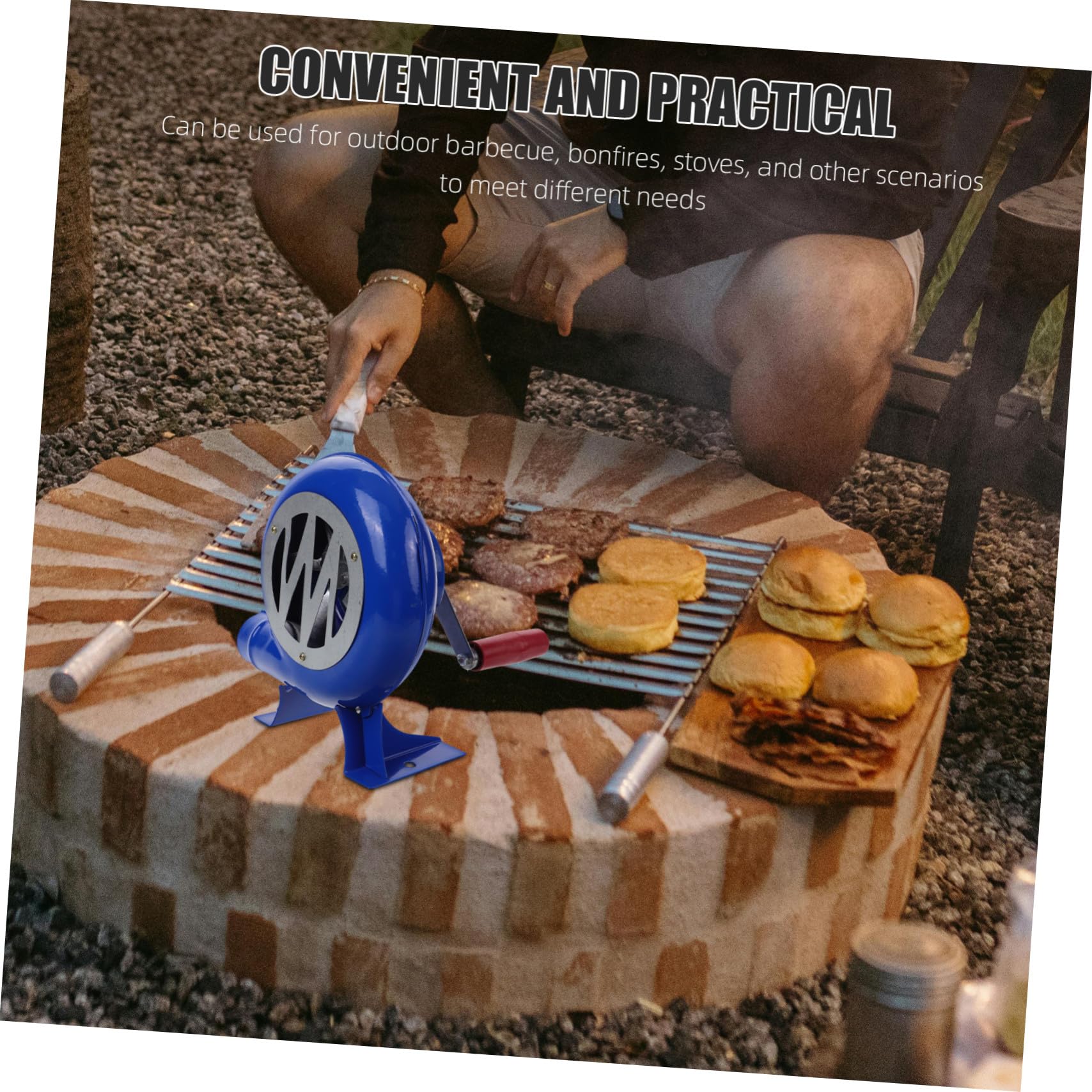 Soffiatore Per Barbecue Portatile Attrezzo Per Accendere Carbonella Per e Facile Usare e Trasportare