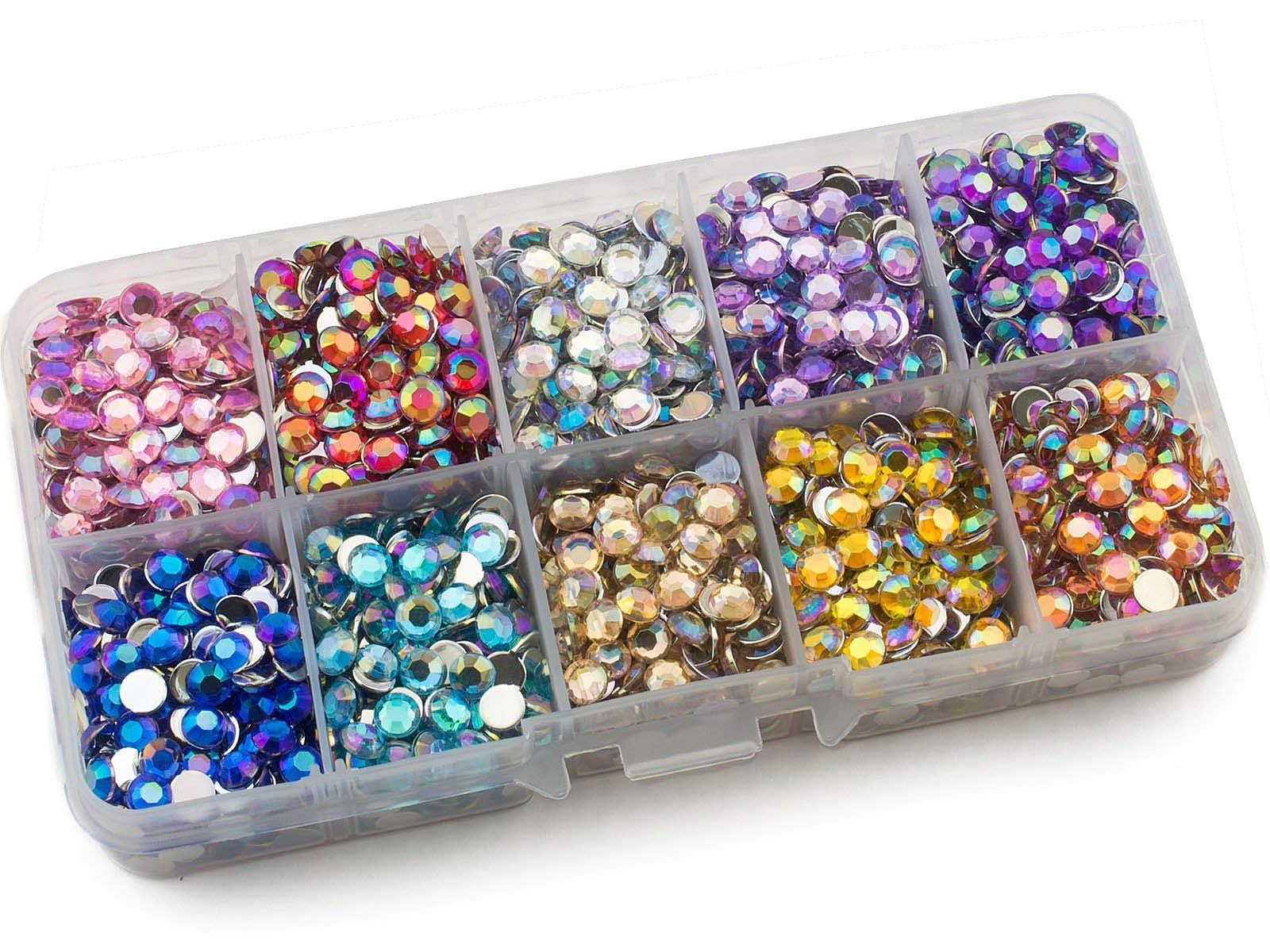 Strass AB 5 mm multi couleur boîte de rangement strass loisirs créatifs couture