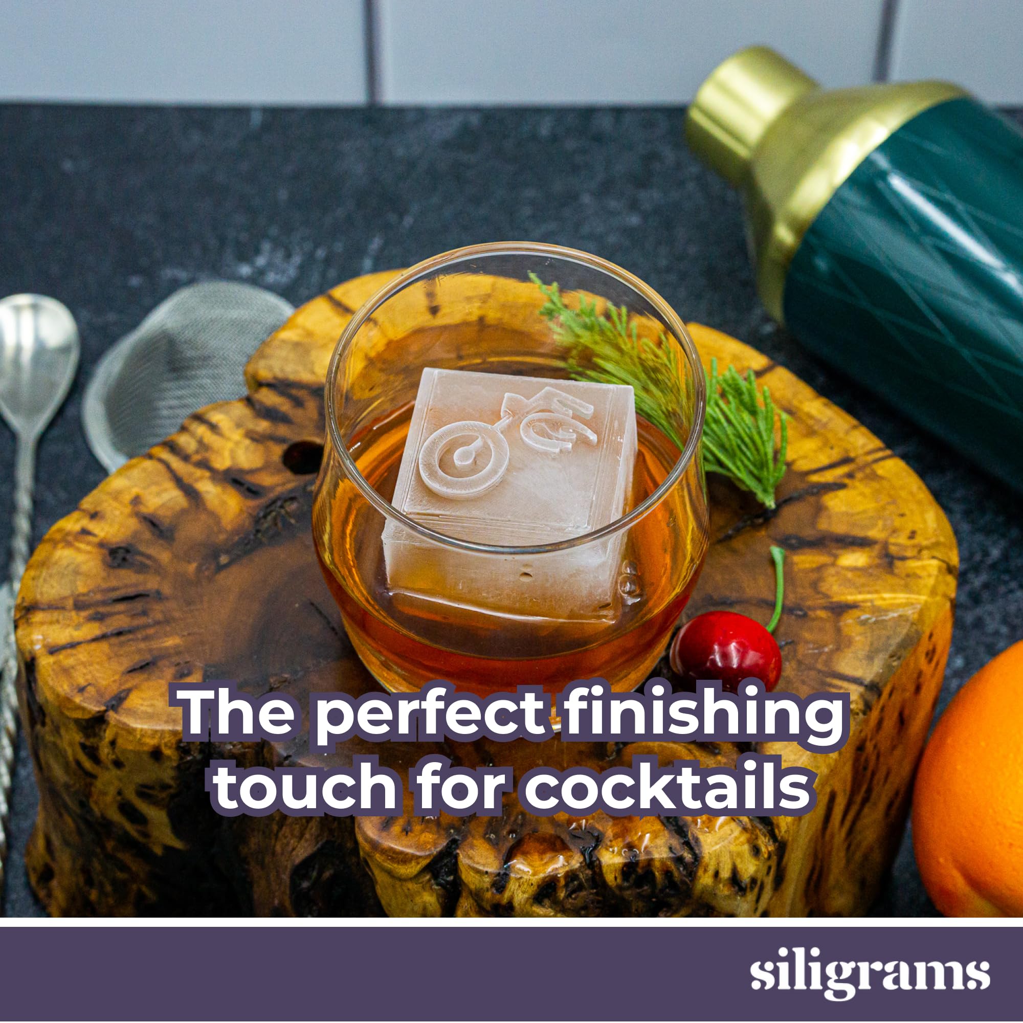 Bac à Glaçons En Silicone DRINKSPLINKS H - Grands Moules à Glaçons Avec