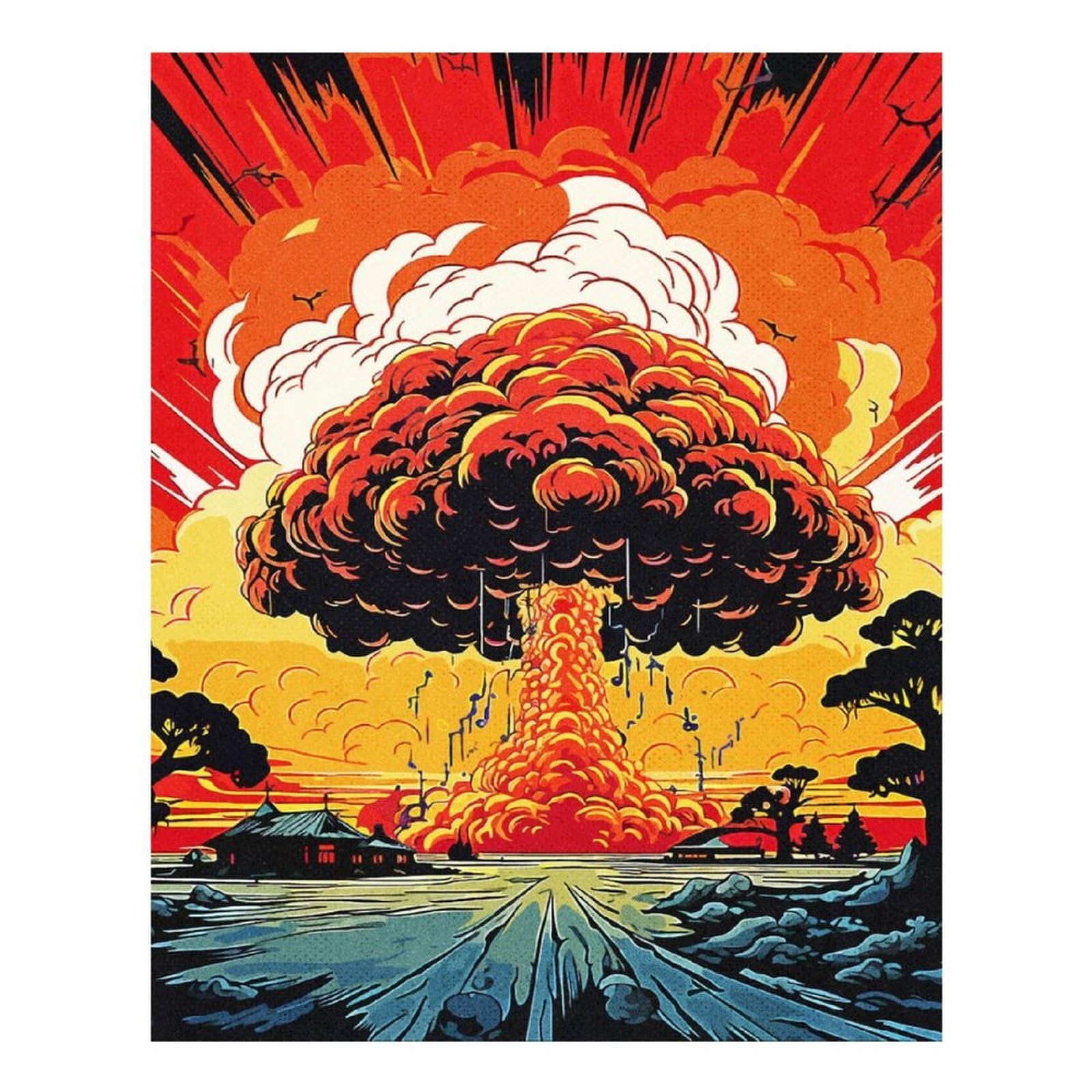 POLIUAWS Mushroom Bomb Diamond Painting 5D DIY Crystal Art with Diamonds Gem Art DIY Diamond Art Kits Adults for Adults Beginner 16"x20"
