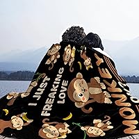 Vista 6 de Manta con texto en inglés "I Just Freaking Love Monkey,ok", suave y ligera, manta de franela de alimentos para sofá, cama, camping, manta