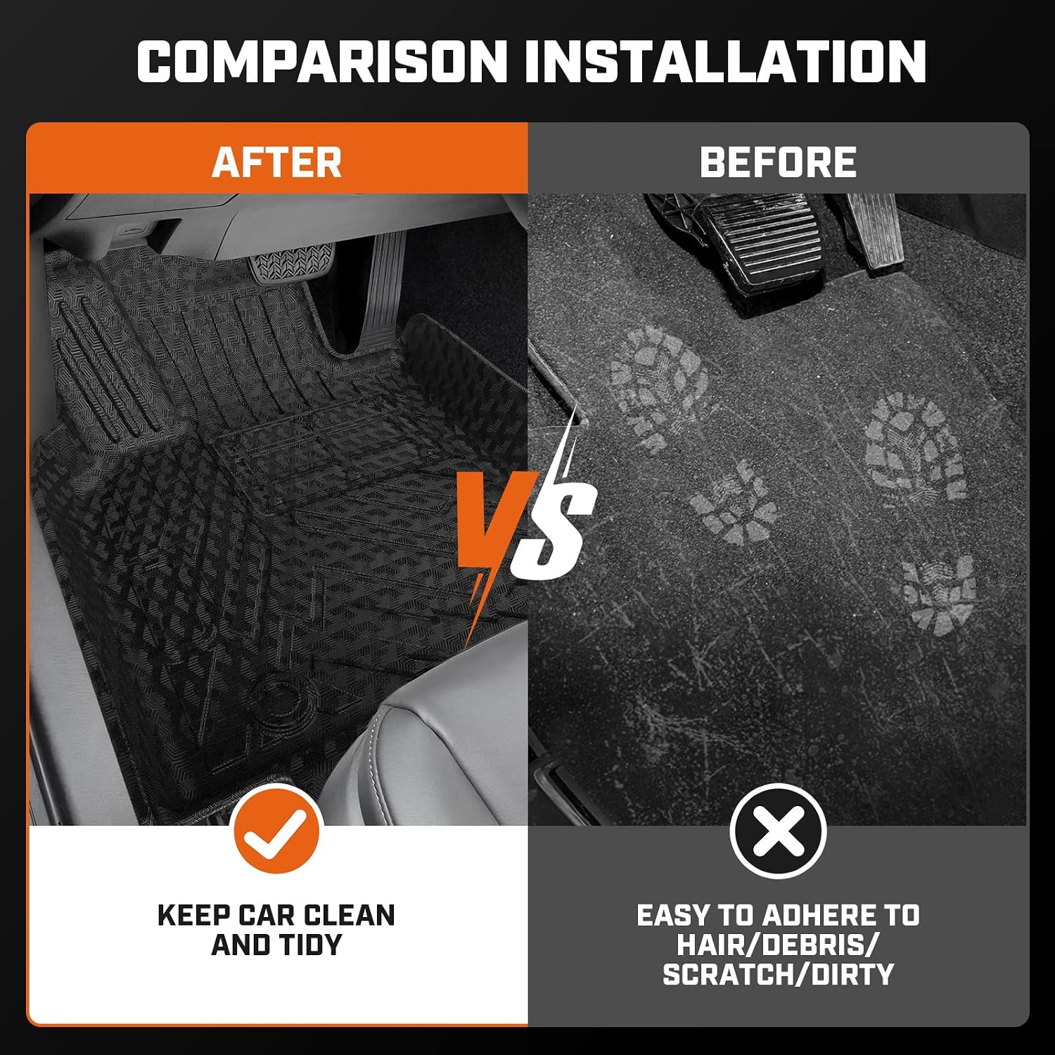 Mixsuper Floor Mat & Cargo Liner for Toyota Camry 2018-2024 FWD Only (Not Fit Hybrid or AWD),All Weather TPE Rubber Floor Liners Protection for Camry Accessories,Anti-Slip car Floor mats,Black