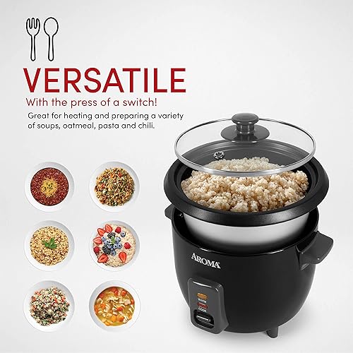 Miniatura 6 de RCA RMW733-BLACK RMW733 - Microondas, Black & Aroma Housewares 6 tazas (cocidas)  1.5 cuartos de galón (ARC-363NGB), negro, 6 tazas cocidas  3 tazas