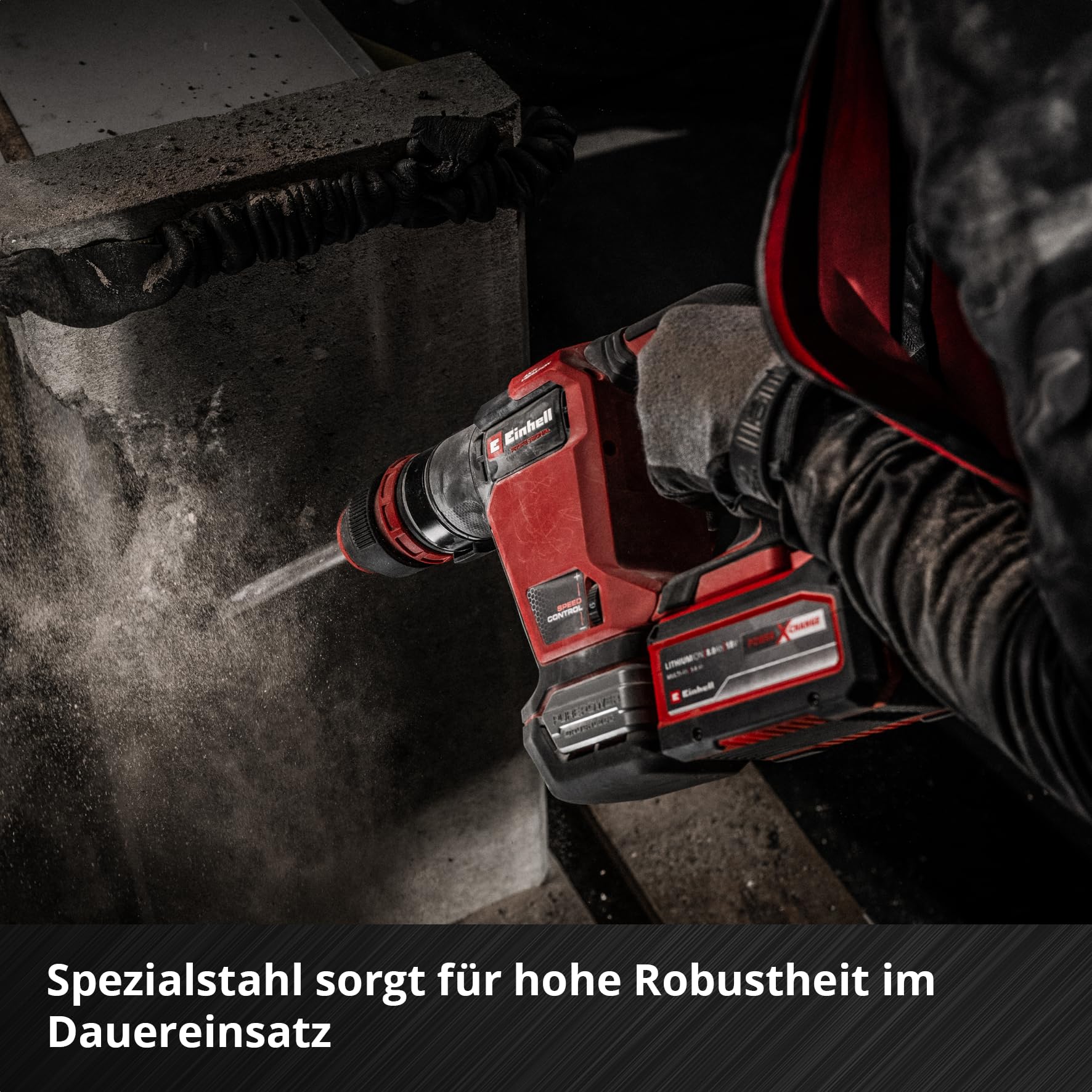 Einhell SDS Plus Fliesenmeißel 75x250mm (gekröpfte Form, Spatenkopf, große Arbeitsfläche, vielseitig einsetzbar, SDS Plus-Schaft)