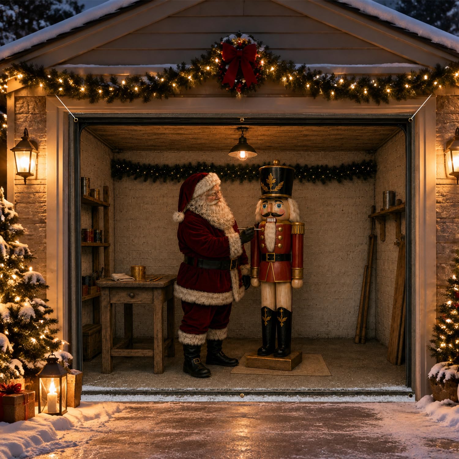 Nutcracker Garage Door Banner 7 x 8 ft for Outdoor Christmas