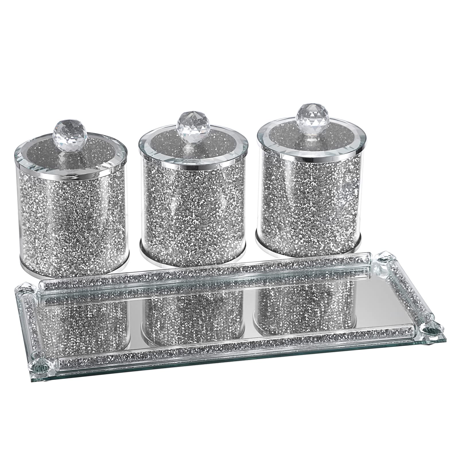 BTSKY Verspiegeltes Glas-Tablett 30x20 Cm – Mit D Produktbild-Vorschau 3