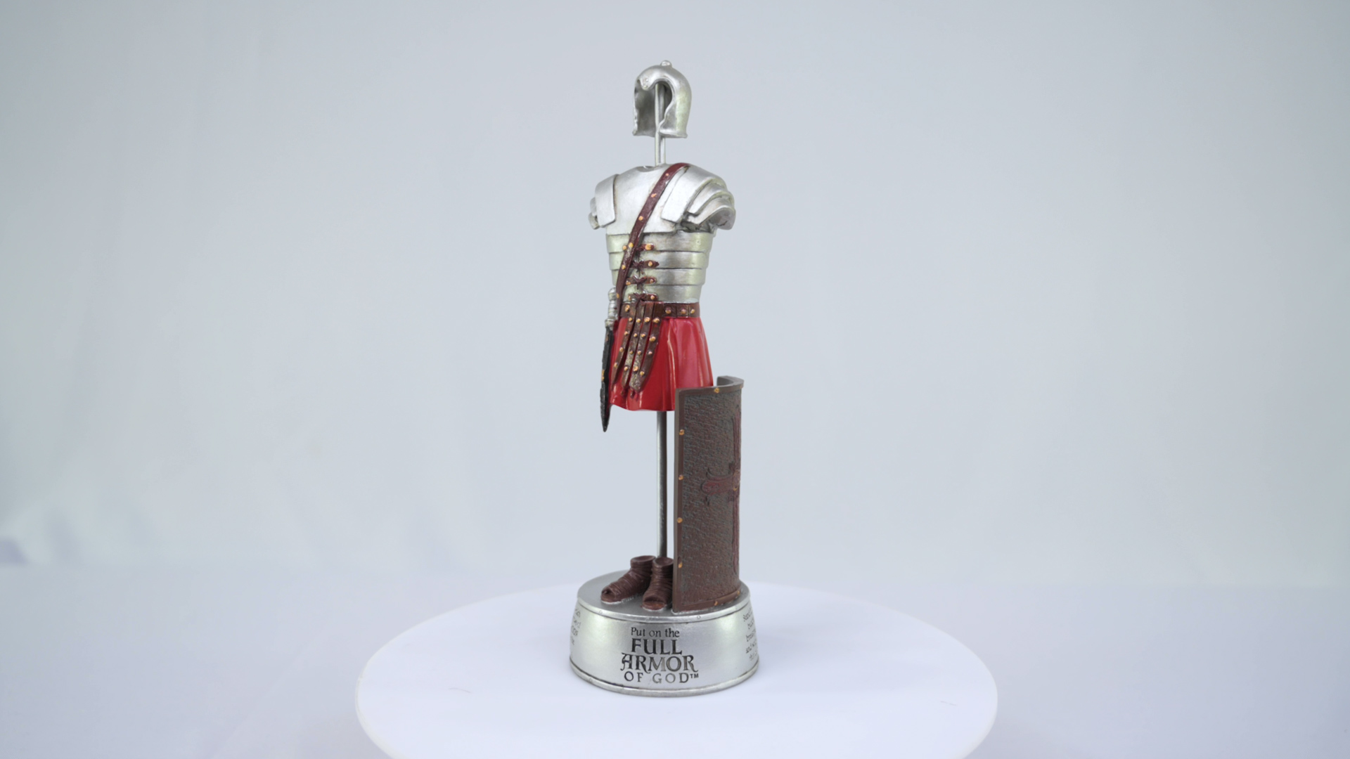 Dicksons Armor of God Roman Soldier 9 x 5 Inch Red Resinstone Tabletop Figurine