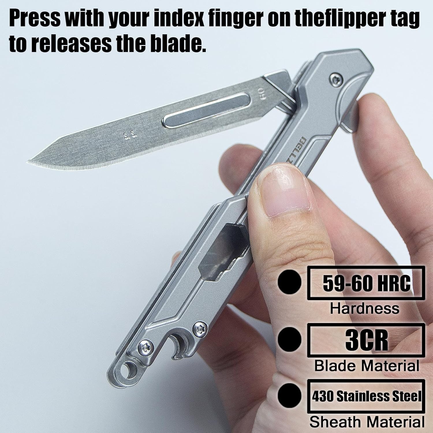 EDC Folding Pocket Knife, Bottle Opener Scalpel Utility Knives Small Keychain Knives for Men Outdoor with 10pcs #60 Replaceable Blades