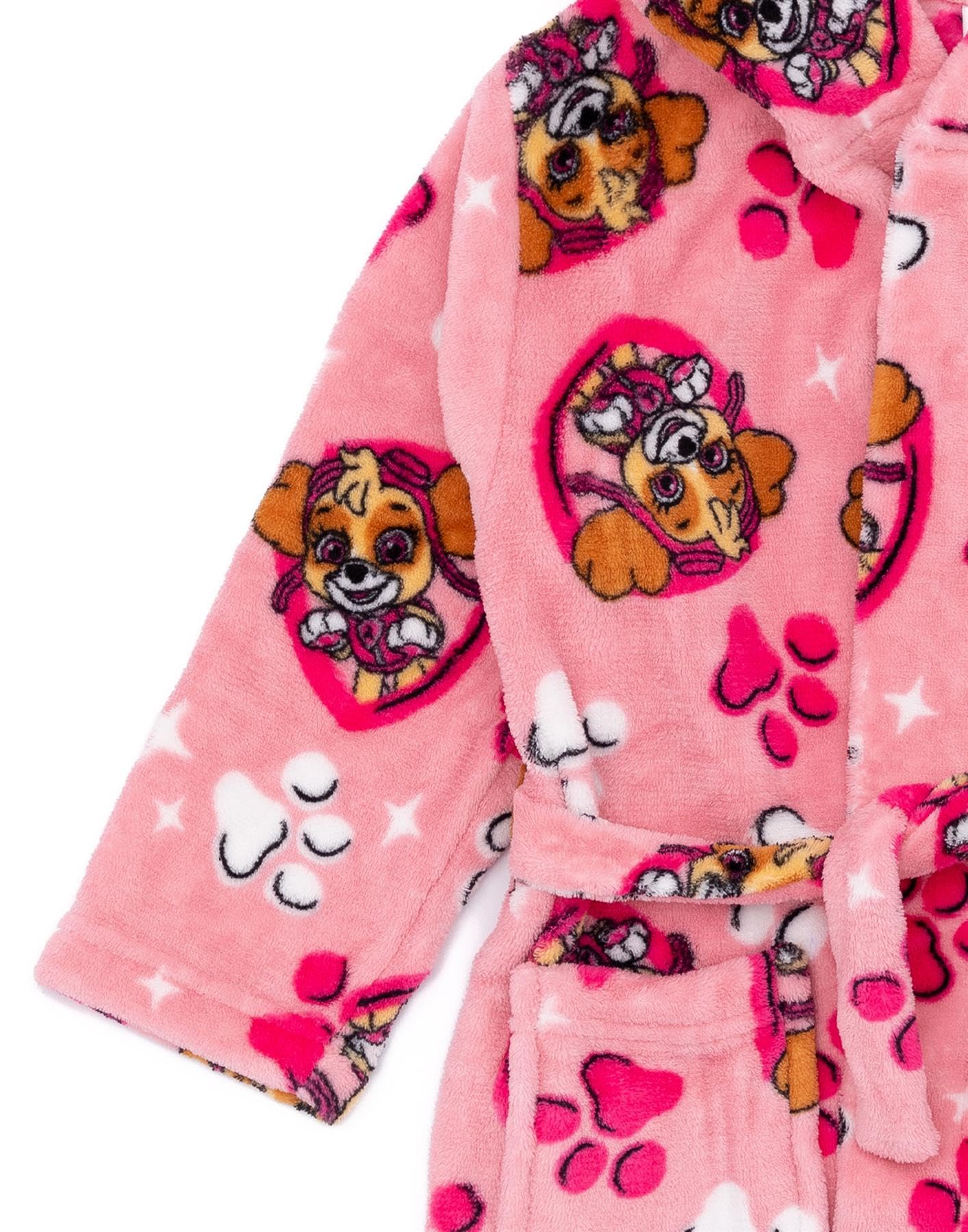 PAW PATROL Mädchen Rosa Kapuzenbademantel | Betrete das Abenteuer Mädchen Bademantel | Kuschle dich ein für spielerische Nächte und Entspannung | Kinder Morgenmantel