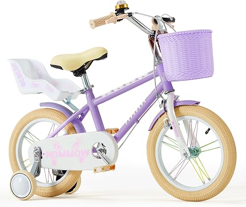 Bicicleta infantil para niñas y niños de 3 a 12 años, bicicleta para niños de 12, 14 y 16 pulgadas, con ruedas de entrenamiento, serpentinas, cesta