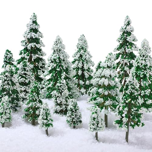 Skylety 35 Pieces Model Trees 6.3-1.2 Inch Mixed Miniature Trees