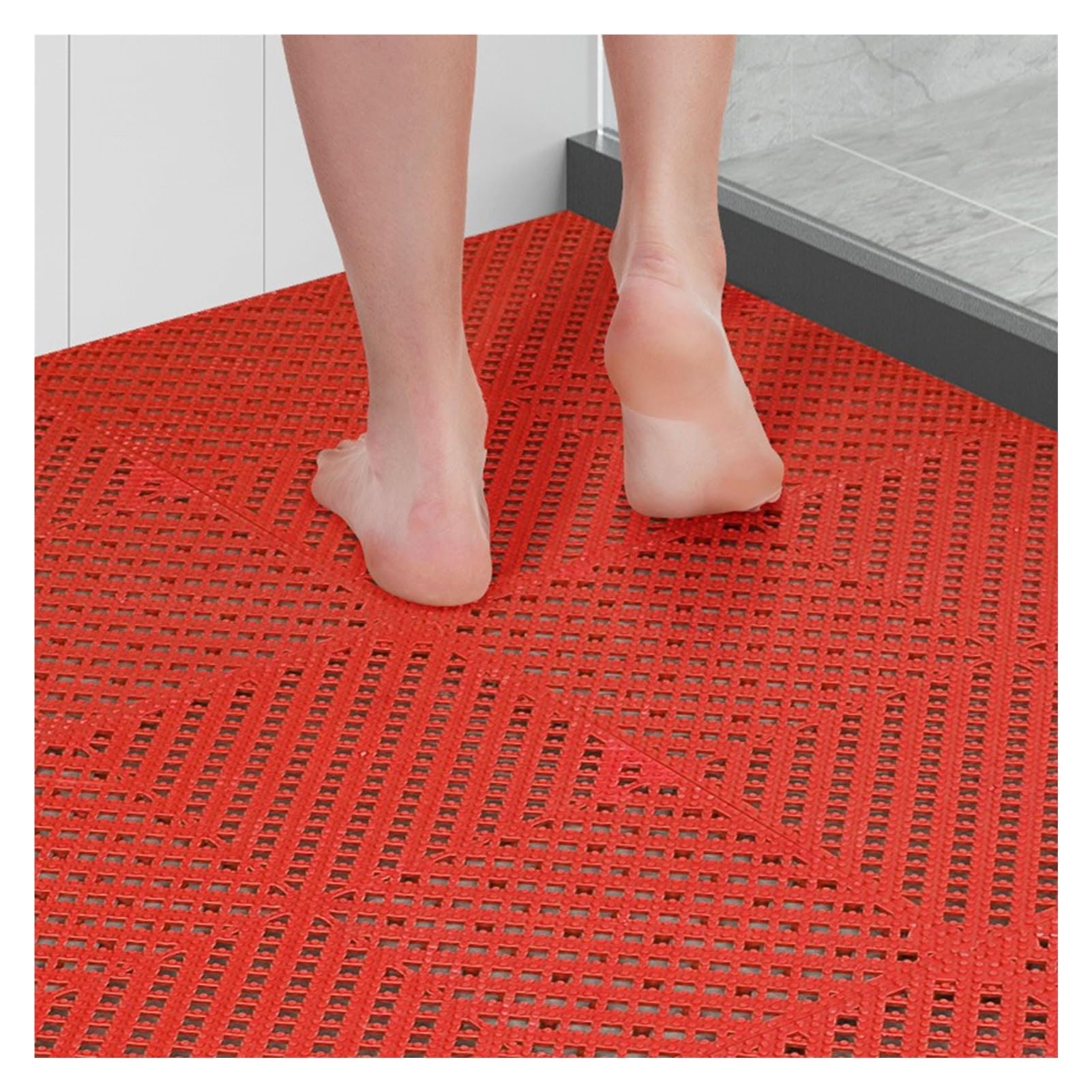 Bodenschutzmatte Fitness Drainage Bodenfliesen Verschleißfest Klickfliesen Treppenhäuser von Autowaschanlagen(24pieces)