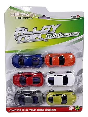 Sajani Sports Metal Car,Die-Cast Pull Back Action Car (Set of 6 Cars) for Kids.