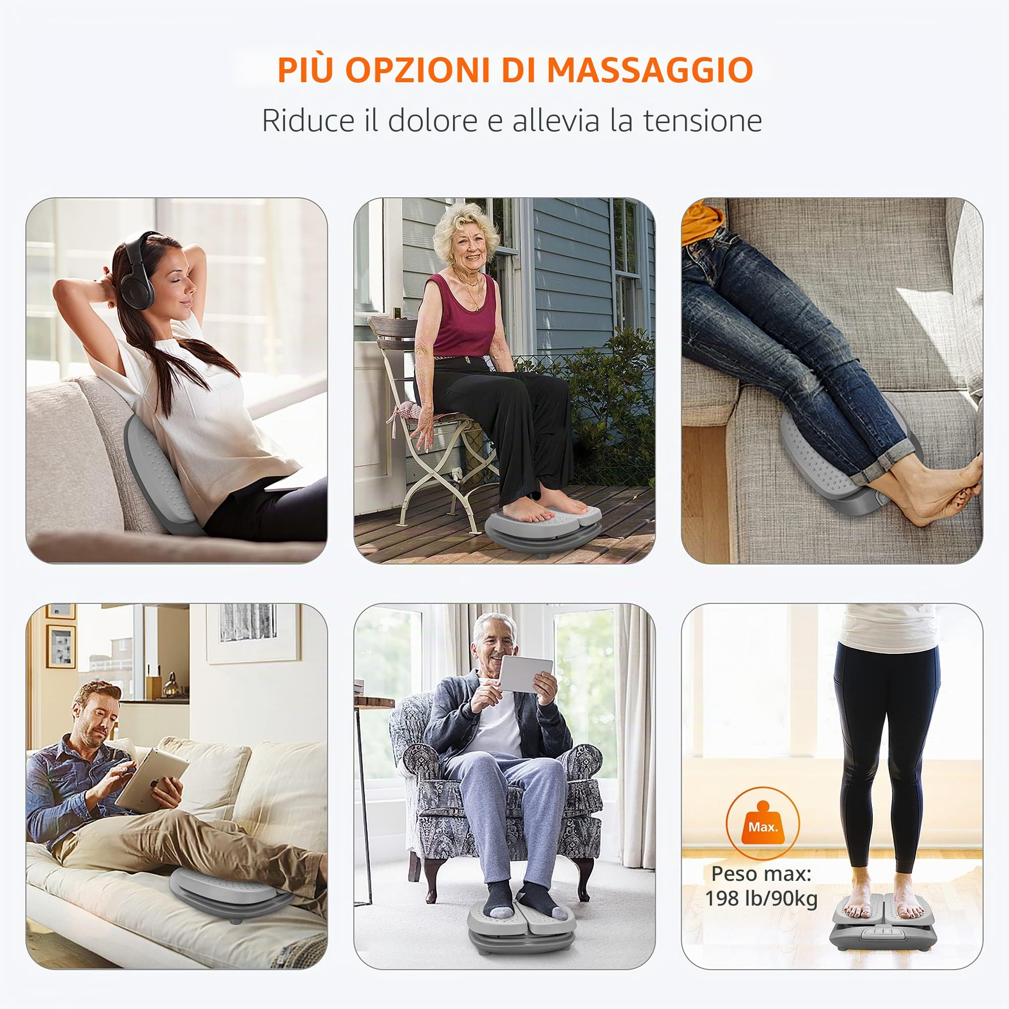 Snailax Massaggiatore per piedi con calore, massaggiatore per piedi con vibrazione, 2 in 1, scaldapiedi con 5 modalità di massaggio, regali calore casa