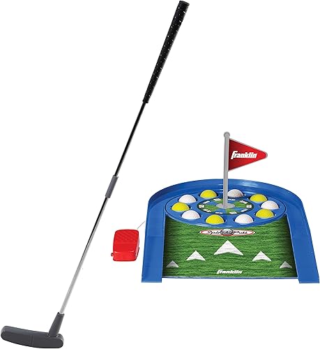 Franklin Sports Mini Putt - Juego de golf para niños, juego de putting electrónico Spin n' Putt, mini golf interior para niños + niños pequeños,