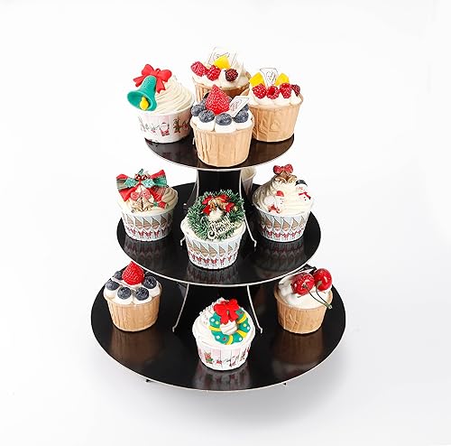 Miniatura 6 de 2 soportes para cupcakes de 3 niveles, soporte para pasteles, torre escalonada para mesas de postres, decoración de fiestas temáticas de cumpleaños,