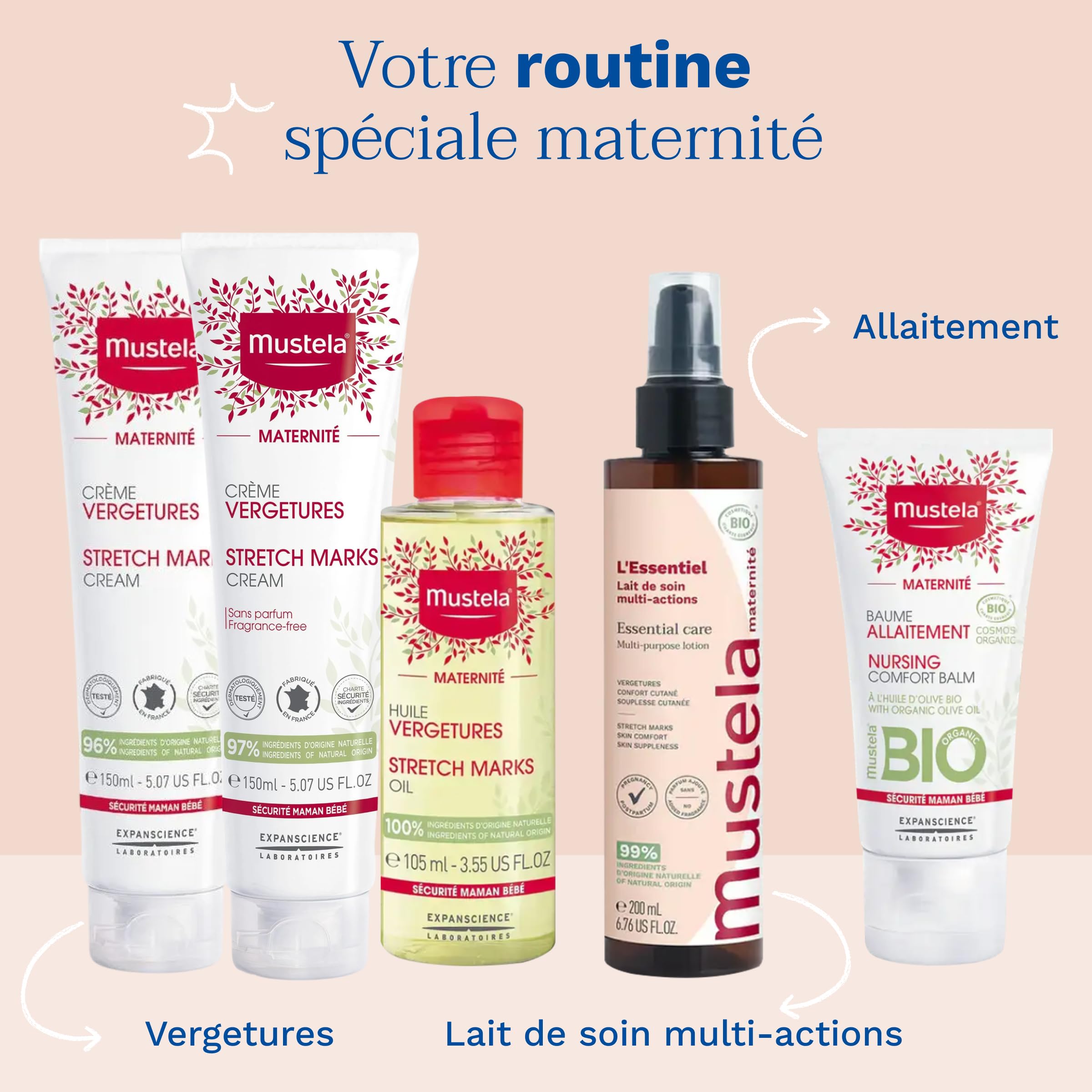 Mustela - Baume Allaitement à l'Huile d'Olive Bio - Protège le Mamelon pendant l'Allaitement - Soulage les Inconforts Pendant la Grossesse - 100% d'Ingrédients d'Origine Naturelle, Gamme Maternité Bio