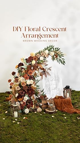 Miniatura 3 de Ling's Moment Flores artificiales de 3 pulgadas, 25 piezas de flores marrones artificiales con tallo, flores de otoño para decoración de boda, ramos