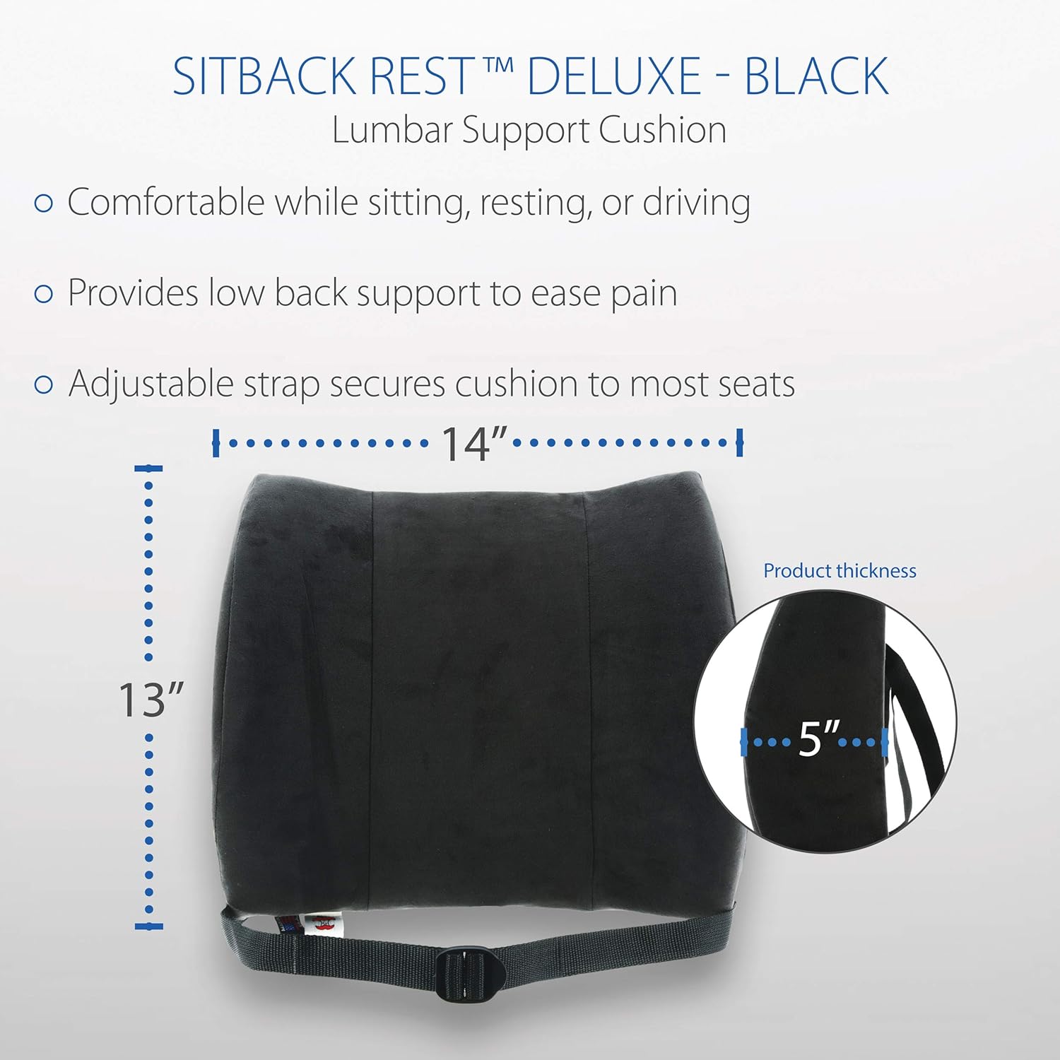 Promo 40% OFF Core Products SitBack Rest Lumbar Support Cushion, Deluxe - Black