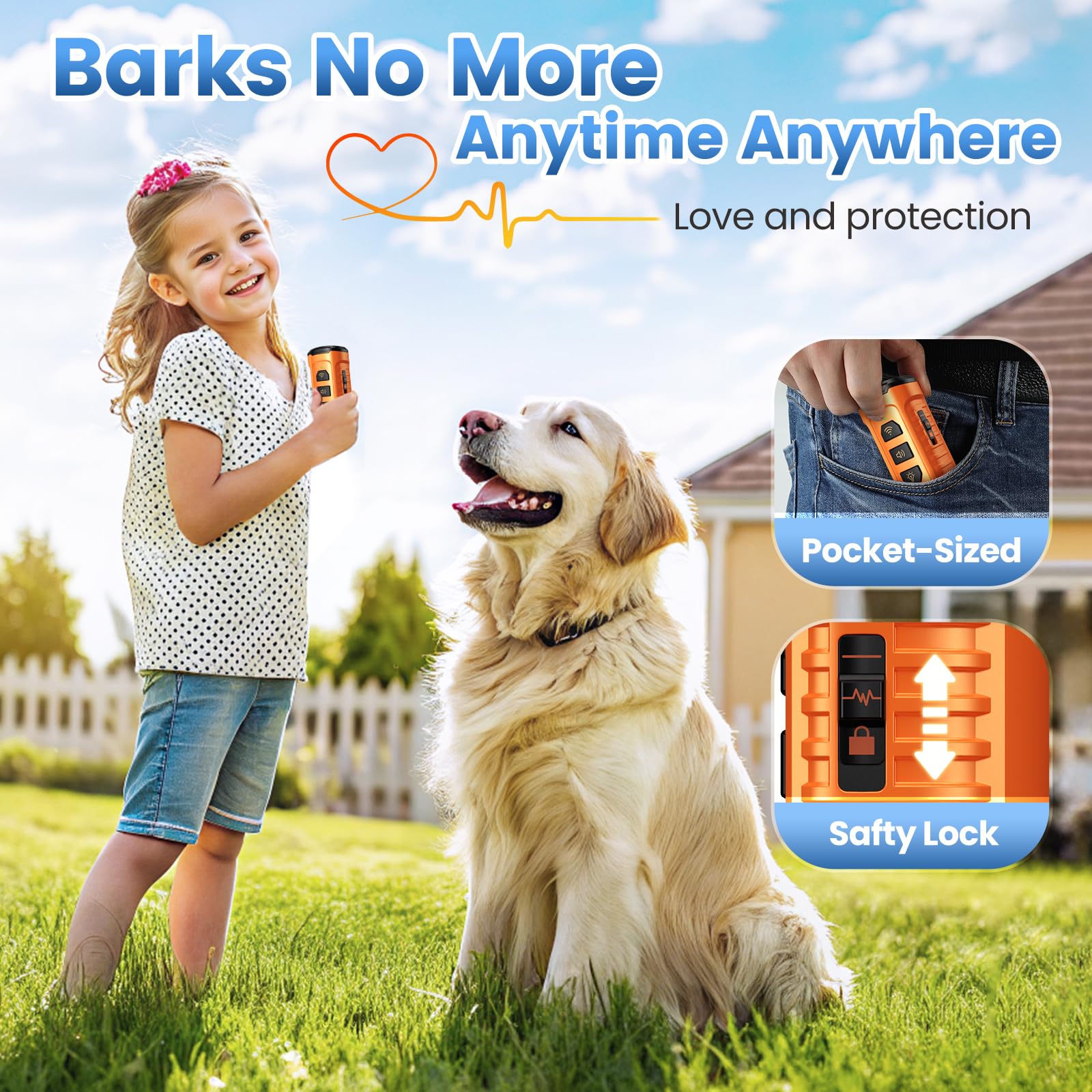 Dog Bark Deterrent Device 3X Anti Barking Device for Dogs, 5 Modes Stop Neighbors Dog Barks No More Safe for All Dogs 50FT Bark Control Indoor Outdoor with Flashlight,Rechargeable Training Device | 3 dispositivos disuasivos ultrasónicos de ladridos de per