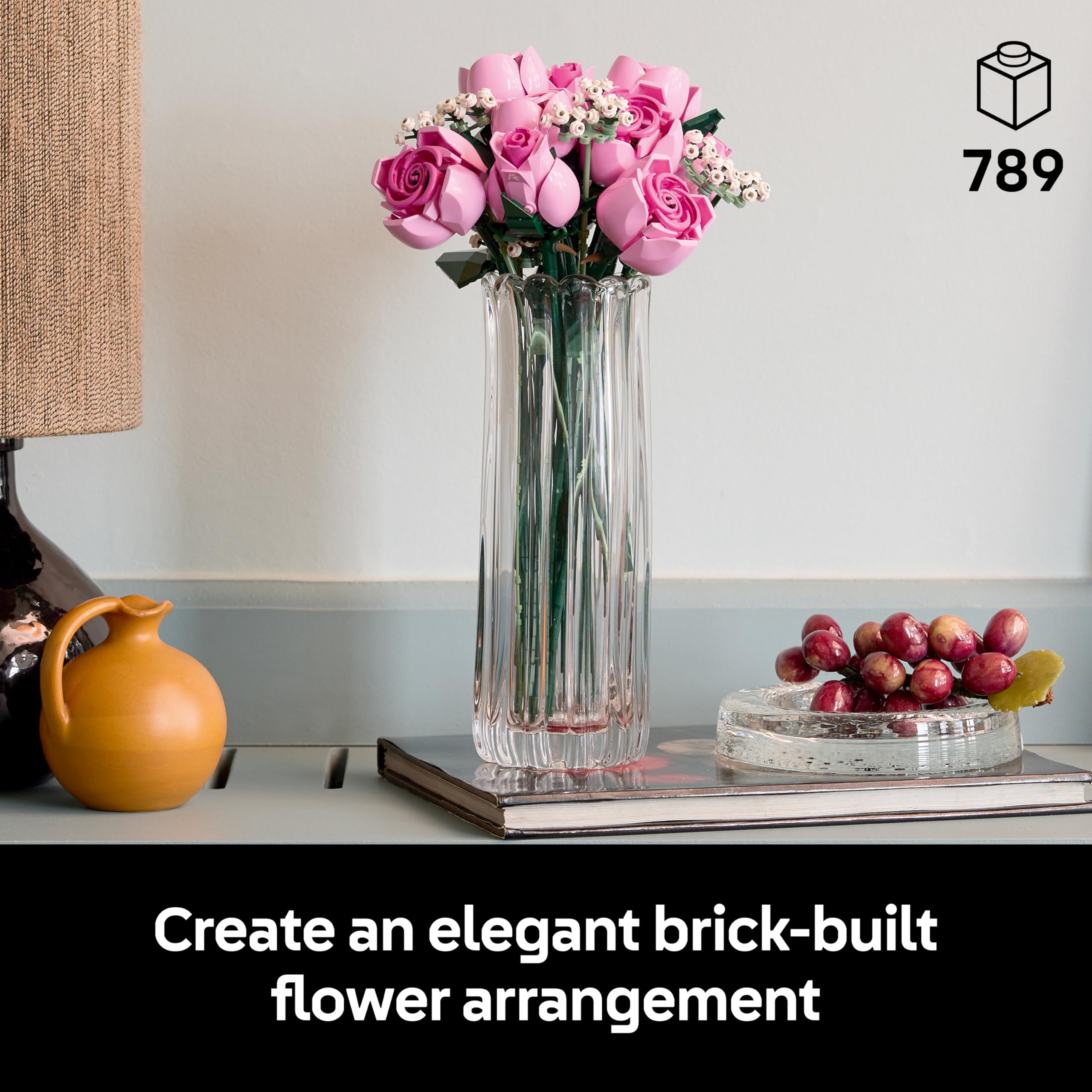 LEGO Botanicals Bouquet of Pink Roses, Artificial Flowers Building Set for Adults - Image 2