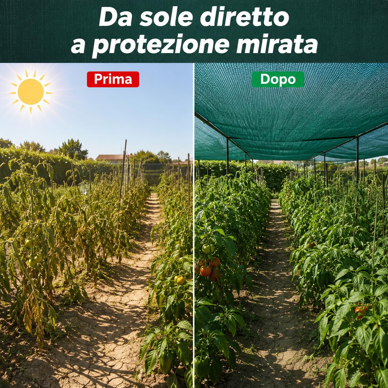 Masterbrico Rete Ombreggiante Verde per Orto, Ombra 90% — 400 cm x 25 metri | Filo piatto UV-resistente, indemagliabile — ideale per frangivista, frangisole, orto e tunnel agricoli