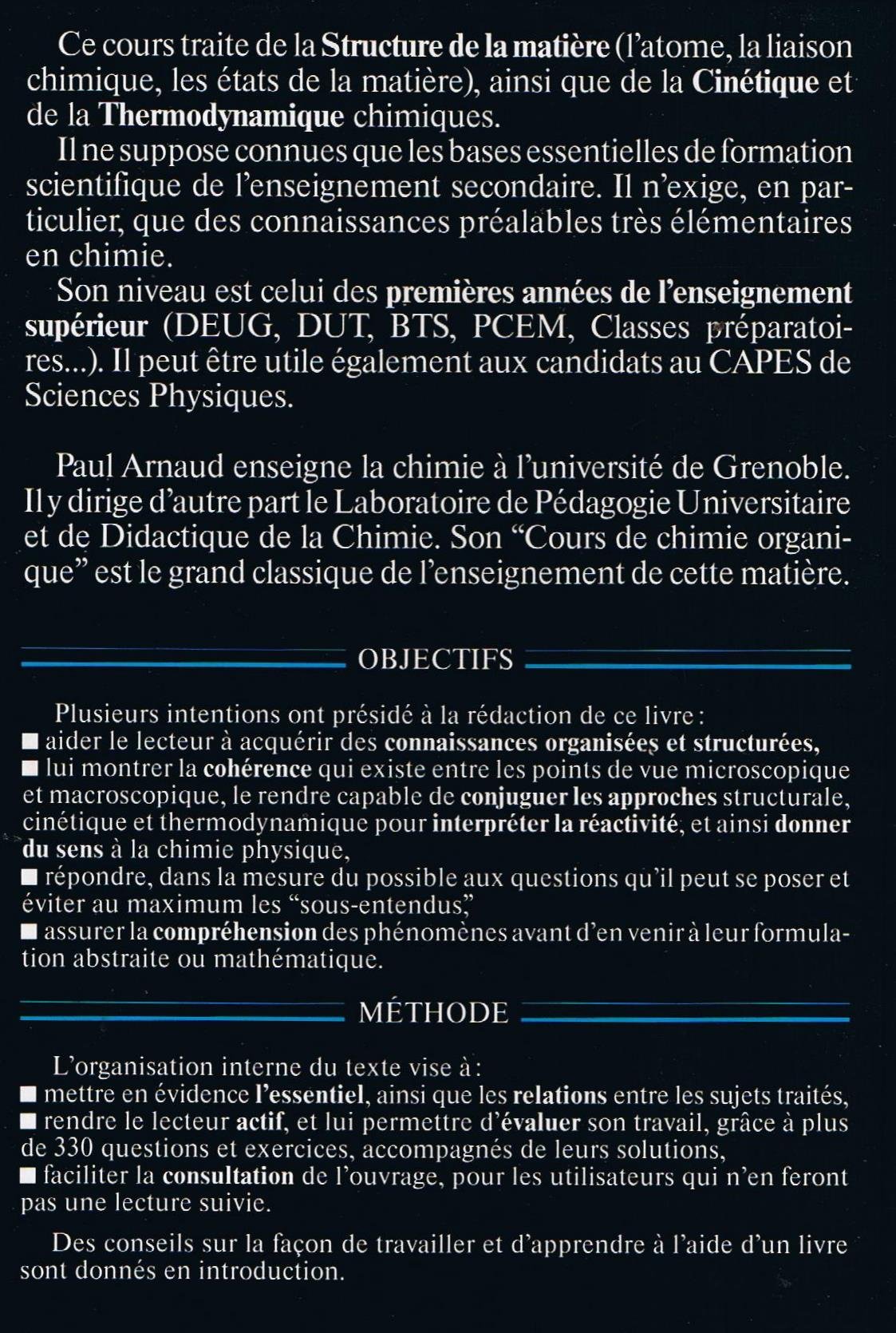 Cours de chimie physique