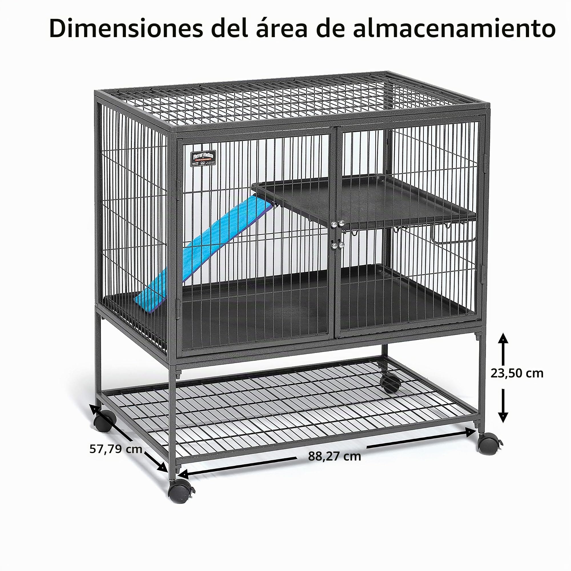 MidWest Homes for Pets Ferret Nation - Jaula para animales pequeños, 2 niveles, incluye bandeja, estante, rampa y cubierta, para hurones y otros animales pequeños