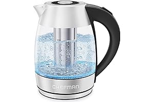 Chefman Auto-Shutoff 1.8L Electric Glass Teapot