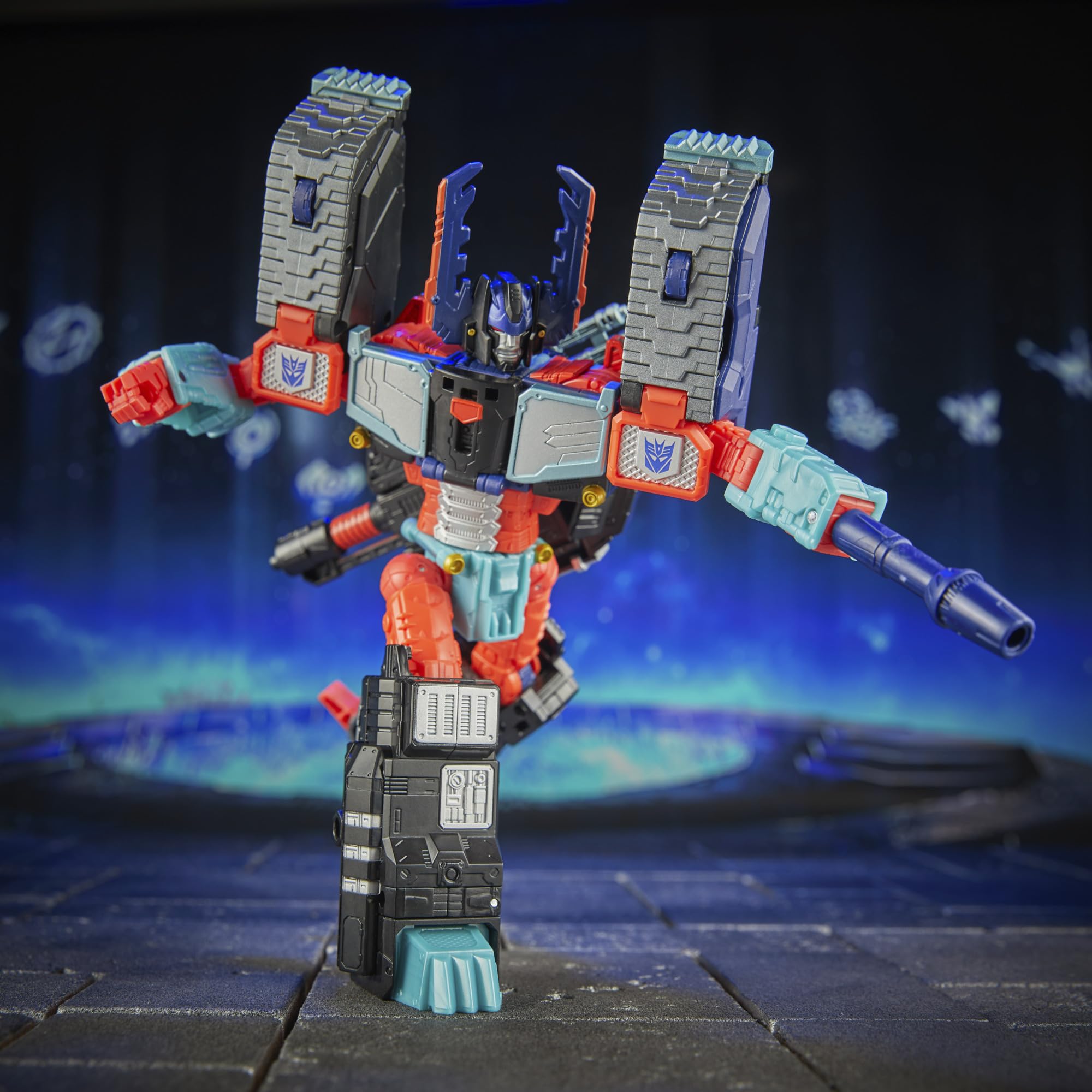 Transformers Age of The Primes, Figurine Convertible Megazarak Classe Leader de 19 cm, Robots Jouets, dès 8 Ans