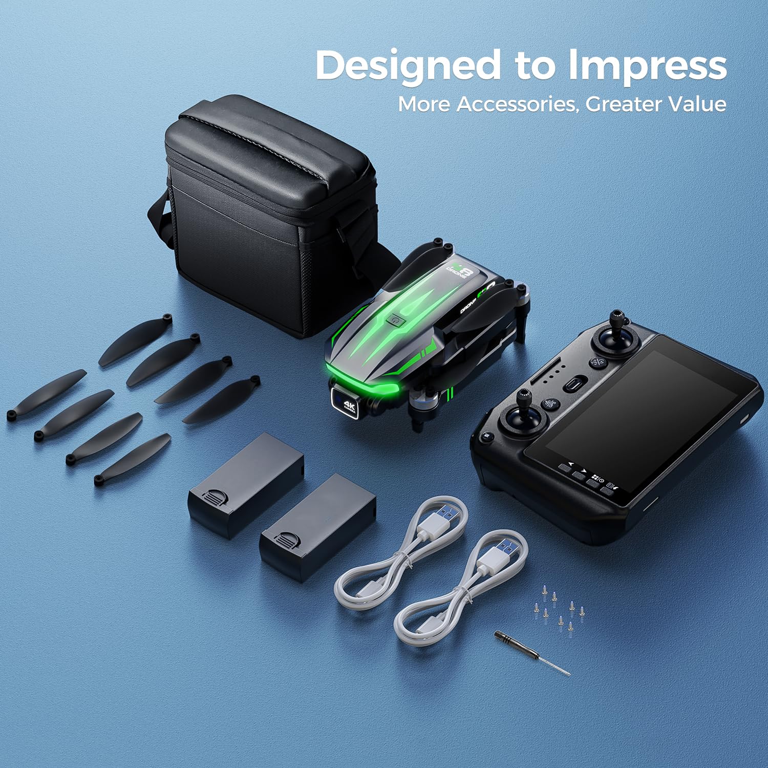 S8 GPS Drones with 4K Camera for Adults Beginners,5 inch HD LCD Screen on Controller,FPV Foldable RC Quadcopter with Follow Me,60 Mins Long Flight Time,Brushless Motor,Auto Return for Kids,Under 249g