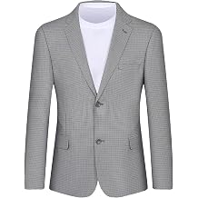 AMY ZHU Mens Houndstooth Sport Coat Classic Fit Stretch 2-Button Blazer | Houndstooth pattern with gentle stretch and a smooth hand feel