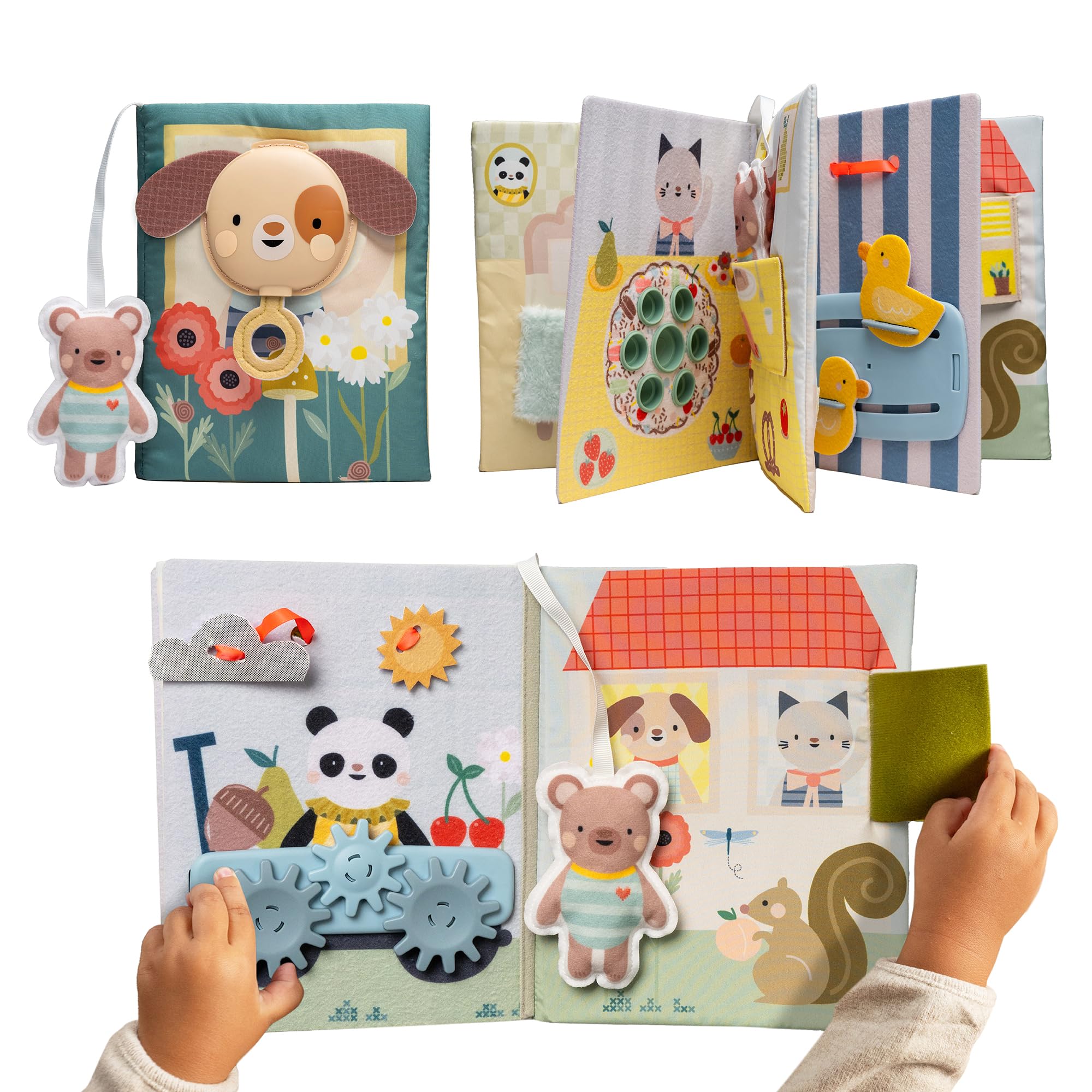 Taf Toys My Home Busy Book. Montessori-Inspired Fabric Quiet Book for Toddlers, Interactive Sensory Busy Board Book, Fine Motor Skills & Travel Toy for 18 Months+
