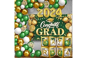 KatchOn: Stunning Green and Gold Graduation Decorations Class of 2024
