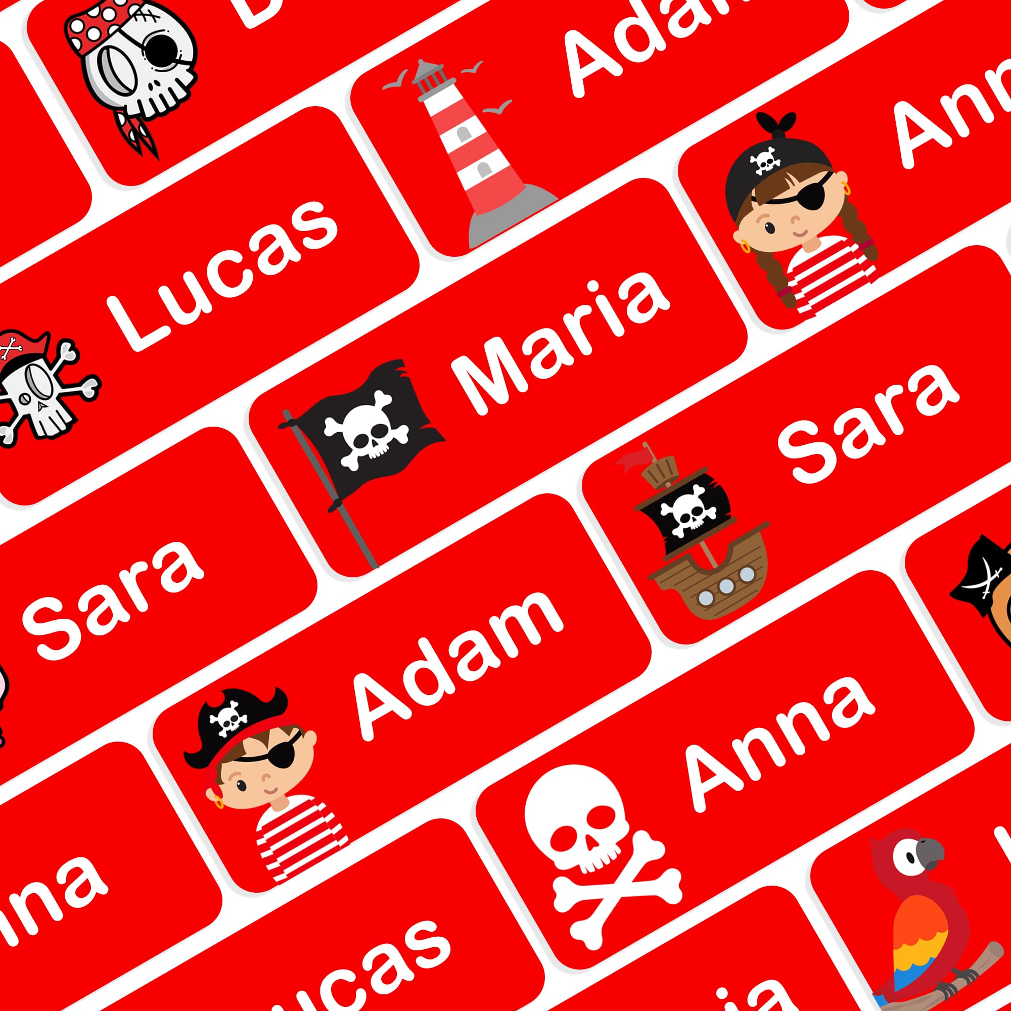 My Nametags 56 Name Stickers - Pirate