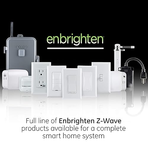 Miniatura 6 de Enbrighten Interruptor de luz inteligente Almond Z-Wave Plus con QuickFit y SimpleWire, listo para 3 vías, compatible con Alexa, Google Assistant,