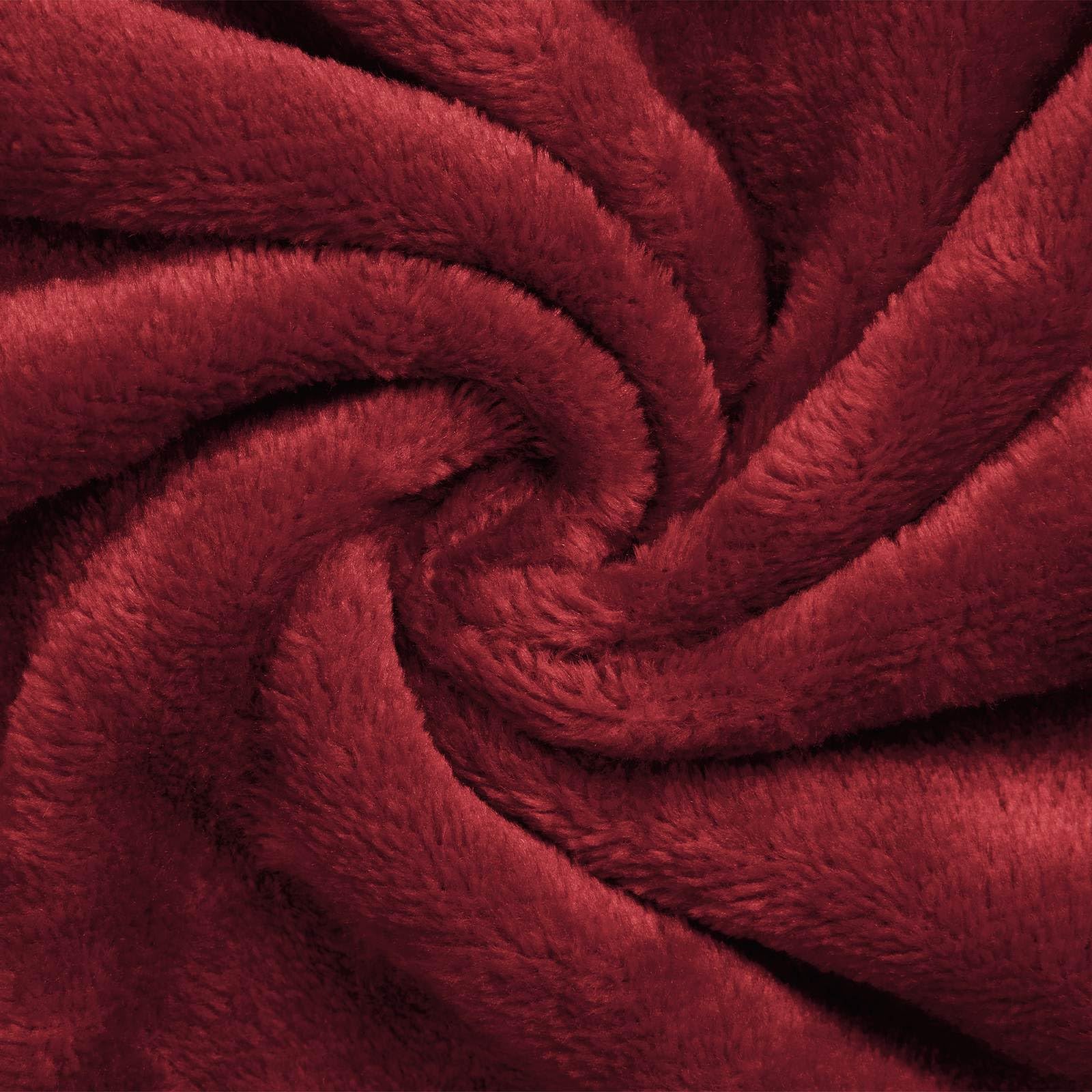 Bademantel Hoodie Bordeauxrot aus Flanell für Zuhause, bequemer Loungewear Hausanzug mit extra warmer Kapuze, praktische Taschen, leicht, langlebig, ideal für Entspannung, Reisen, Sofa